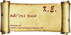 Kürti Enid névjegykártya